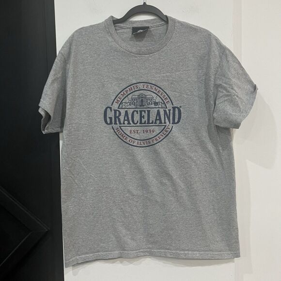 Graceland Other - Graceland Elvis Presley Gray Souvenir T Shirt Tee Men’s Size Medium